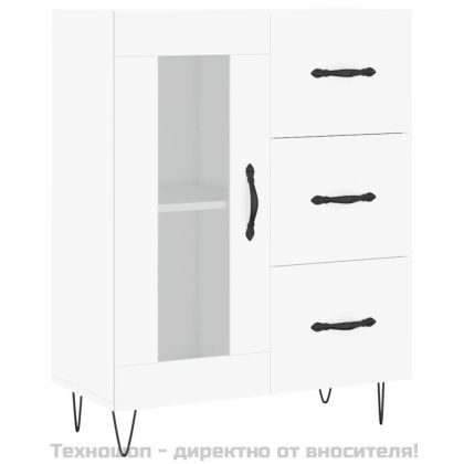 Висок шкаф, бял, 69,5x34x180 см, инженерно дърво