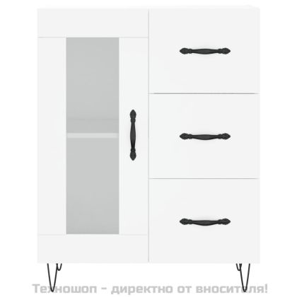 Висок шкаф, бял, 69,5x34x180 см, инженерно дърво