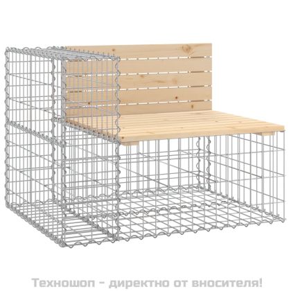 Градинска пейка габионен дизайн 287x71x65,5 см бор масив
