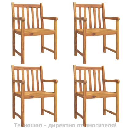 Градински столове, 4 бр, 56x55,5x90 см, акация масив