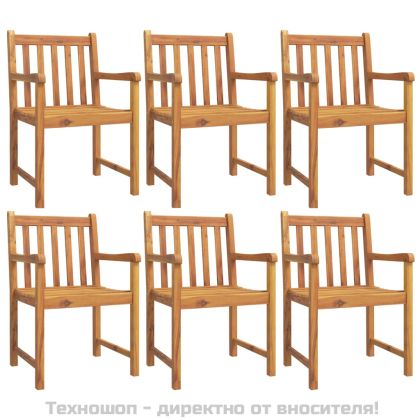 Градински столове, 6 бр, 56x55,5x90 см, акация масив