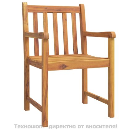 Градински столове, 8 бр, 56x55,5x90 см, акация масив