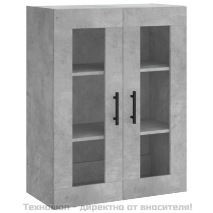 Стенни шкафове, 2 бр, бетонно сиви, инженерно дърво
