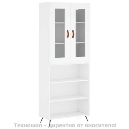 Висок шкаф, бял, 69,5x34x180 см, инженерно дърво