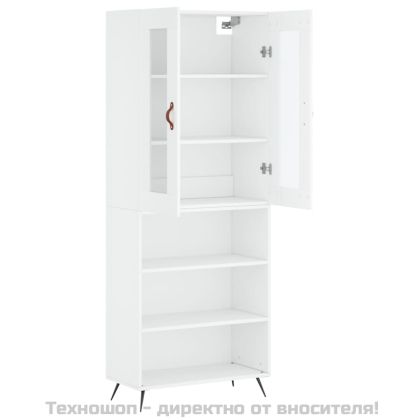 Висок шкаф, бял, 69,5x34x180 см, инженерно дърво