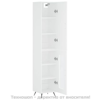 Висок шкаф, бял, 34,5x34x180 см, инженерно дърво