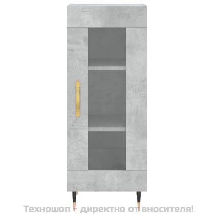 Висок шкаф, бетонно сив, 34,5x34x180 см, инженерно дърво