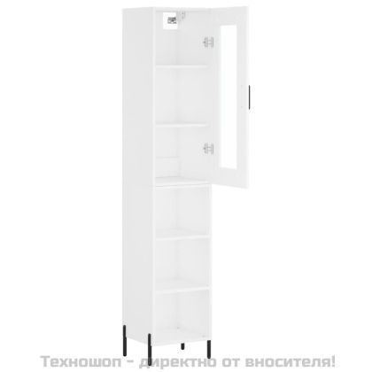 Висок шкаф, бял, 34,5x34x180 см, инженерно дърво