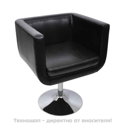 Бар стол, черен, изкуствена кожа