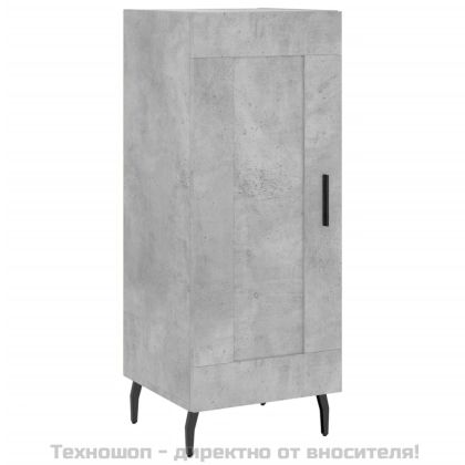 Висок шкаф, бетонно сив, 34,5x34x180 см, инженерно дърво