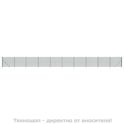Плетена оградна мрежа с фланец, зелена, 2x25 м