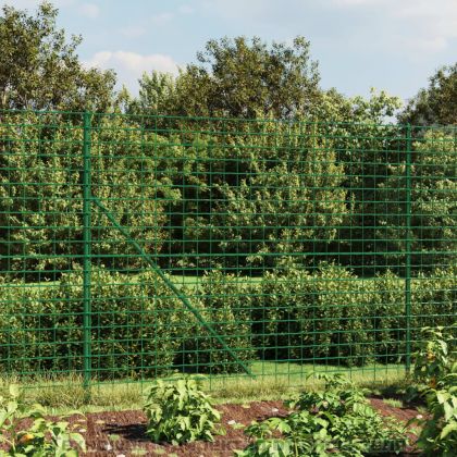 Плетена оградна мрежа с фланец, зелена, 2x25 м