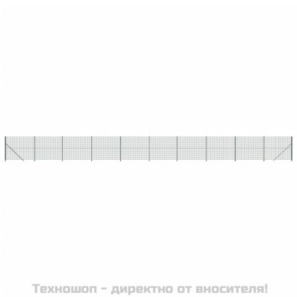 Плетена оградна мрежа с фланец, зелена, 2x25 м