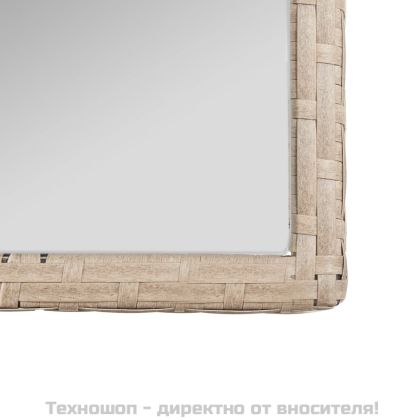 Градински комплект с възглавница, 4 части, бежов полиратан