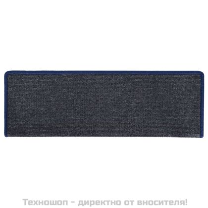 Изтривалки за стълби 15 бр. 65x21x4 см, тъмносиви и сини, правоъгълни, кант