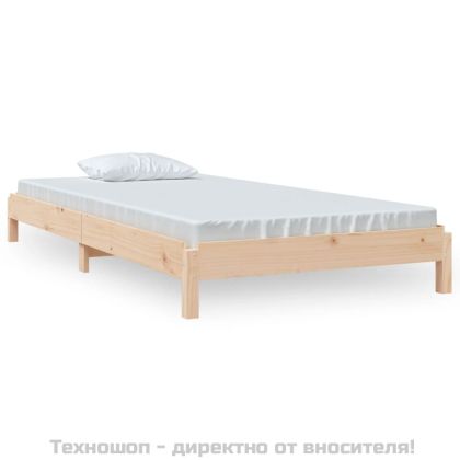 Стифиращо легло 90x190 см масивно борово дърво