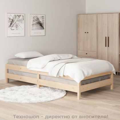 Стифиращо легло 90x190 см масивно борово дърво