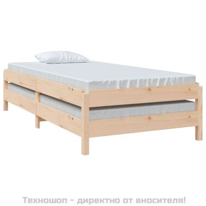 Стифиращо легло 90x190 см масивно борово дърво