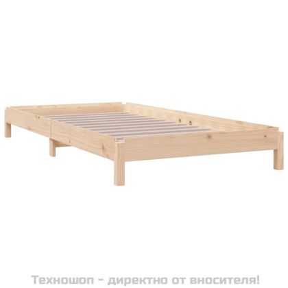 Стифиращо легло 90x190 см масивно борово дърво