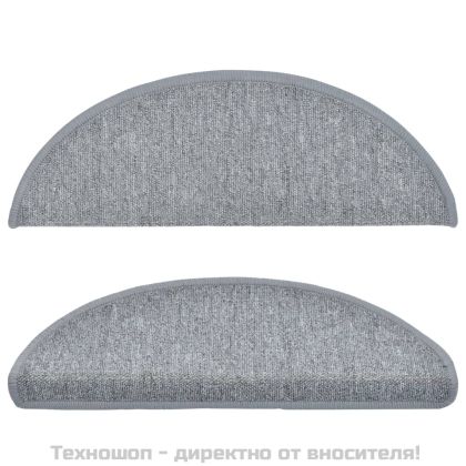 Изтривалки за стълби, 10 бр., 65x24x4 см, светлосиви, полукръгли, големи