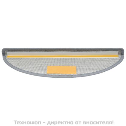 Изтривалки за стълби, 10 бр., 65x24x4 см, светлосиви, полукръгли, големи