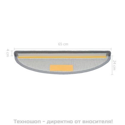 Изтривалки за стълби, 10 бр., 65x24x4 см, светлосиви, полукръгли, големи