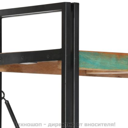 Библиотека с 5 рафта, 60x30x180 см, регенерирано дърво масив