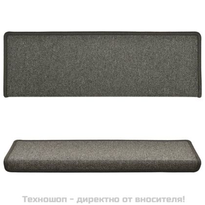 Изтривалки за стълби 15 бр. 65x21x4 см, тъмносиви, правоъгълни, кант