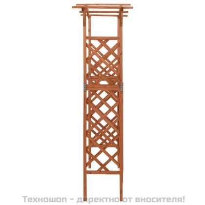 Пергола с врата, 116x40x204 см, масивен чам