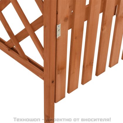 Пергола с врата, 116x40x204 см, масивен чам