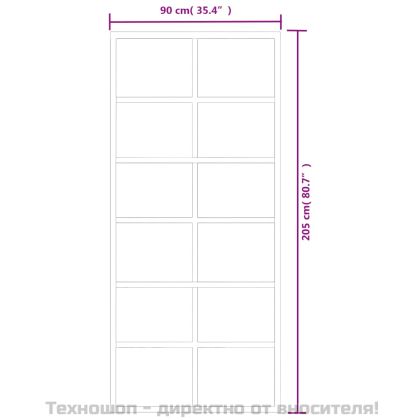 Плъзгаща врата, ESG стъкло и алуминий, 90x205 см, черна