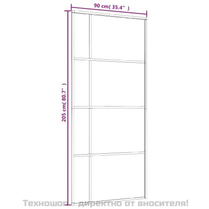 Плъзгаща се врата матирано ESG стъкло/алуминий 90x205 см черна