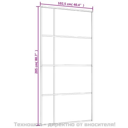 Плъзгаща се врата ESG стъкло и алуминий 102,5x205 см черна