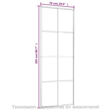 Плъзгаща врата алуминий и ESG стъкло 76x205 см черна