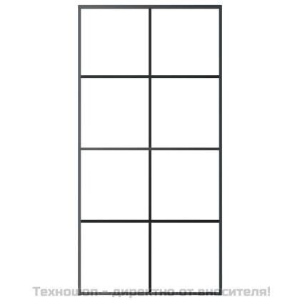 Плъзгаща се врата алуминий и ESG стъкло 102,5x205 см черна