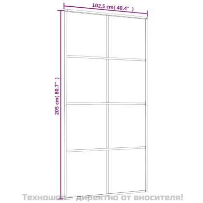 Плъзгаща се врата алуминий и ESG стъкло 102,5x205 см черна