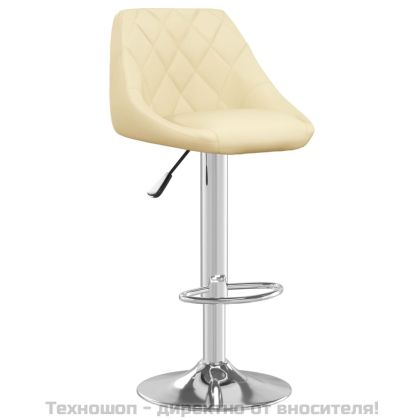 Бар табуретки, 2 бр, кремави, изкуствена кожа