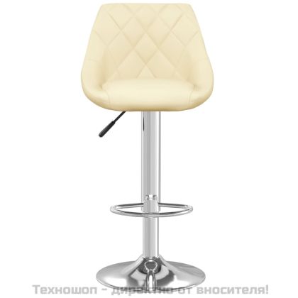 Бар табуретки, 2 бр, кремави, изкуствена кожа