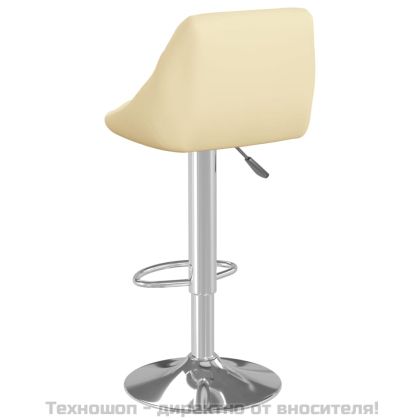 Бар табуретки, 2 бр, кремави, изкуствена кожа