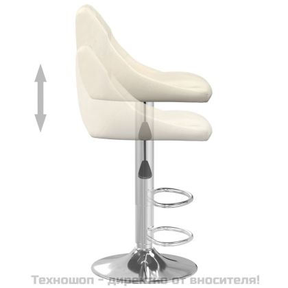 Бар табуретки, 2 бр, кремави, кадифе