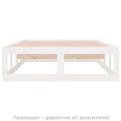 рамка за легло бяла 75x190 см Small Single дърво масив