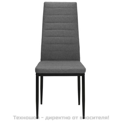 Трапезни столове, 2 бр, светлосиви, текстил