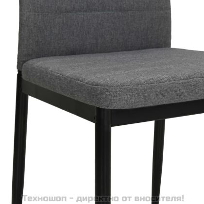 Трапезни столове, 2 бр, светлосиви, текстил