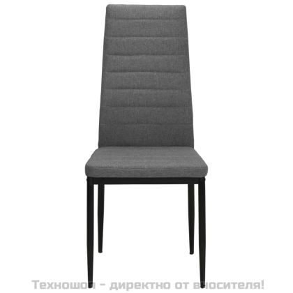 Трапезни столове, 6 бр, светлосиви, плат