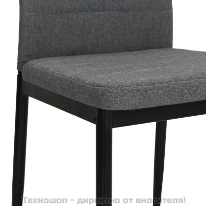 Трапезни столове, 6 бр, светлосиви, плат