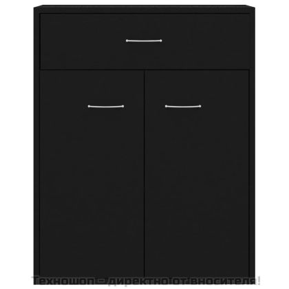 Сайдборд, черен, 60x30x75 см, инженерно дърво