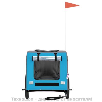 Ремарке за колело за любимци син и сив Оксфорд плат и желязо