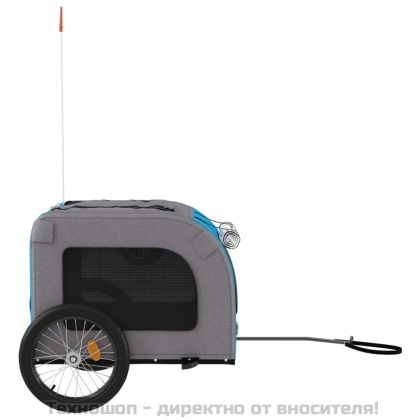 Ремарке за колело за любимци син и сив Оксфорд плат и желязо