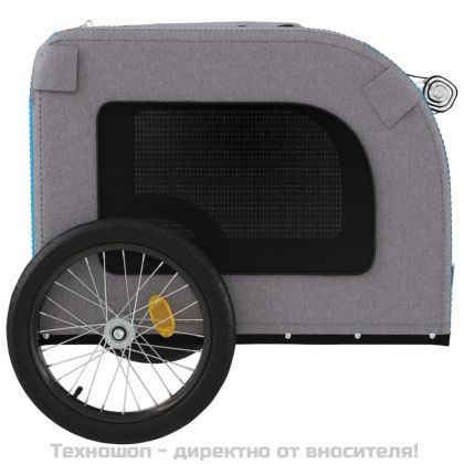 Ремарке за колело за любимци син и сив Оксфорд плат и желязо