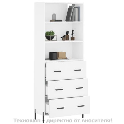 Висок шкаф, бял, 69,5x34x180 см, инженерно дърво